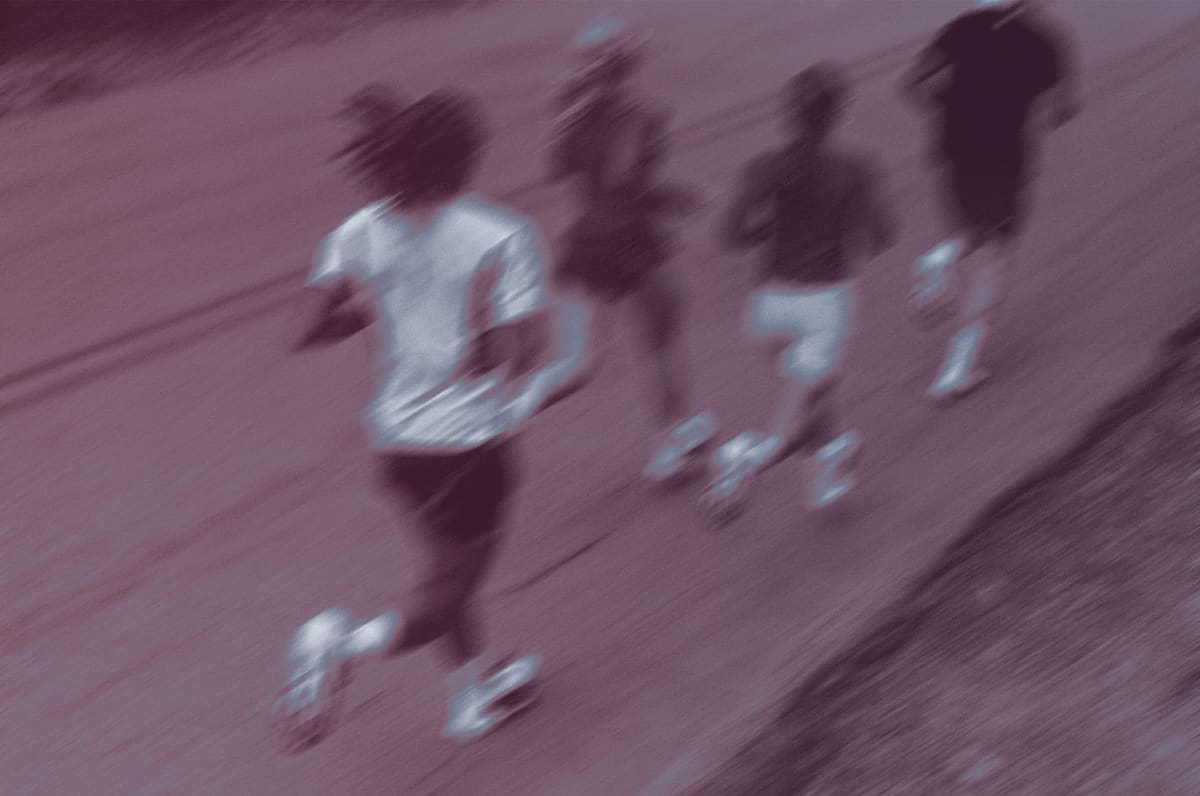 Group run on a city street